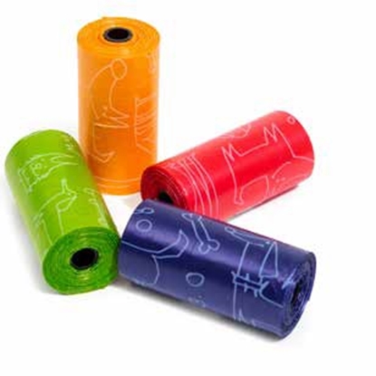 Picture of LEOPET POO BAGS Pack of 4 Colourful (80 bags)